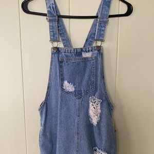 Denim overall dress